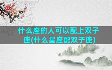 什么座的人可以配上双子座(什么星座配双子座)