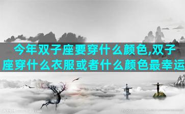 今年双子座要穿什么颜色,双子座穿什么衣服或者什么颜色最幸运