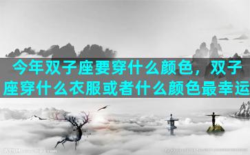 今年双子座要穿什么颜色，双子座穿什么衣服或者什么颜色最幸运