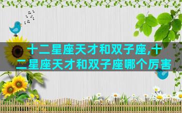 十二星座天才和双子座,十二星座天才和双子座哪个厉害