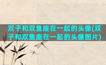 双子和双鱼座在一起的头像(双子和双鱼座在一起的头像图片)