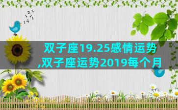 双子座19.25感情运势,双子座运势2019每个月