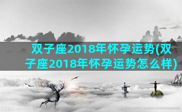 双子座2018年怀孕运势(双子座2018年怀孕运势怎么样)