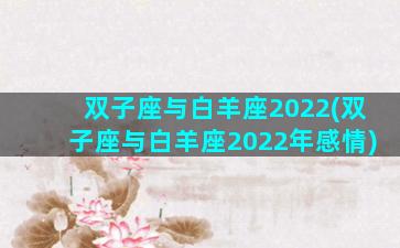 双子座与白羊座2022(双子座与白羊座2022年感情)