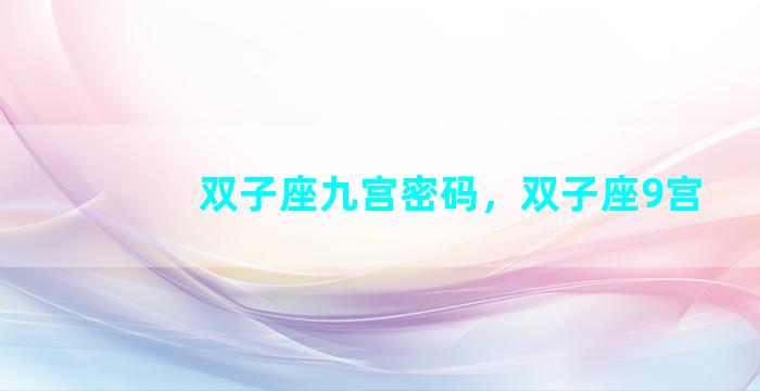 双子座九宫密码，双子座9宫