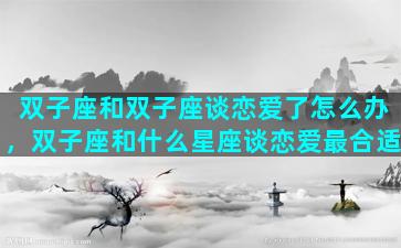 双子座和双子座谈恋爱了怎么办，双子座和什么星座谈恋爱最合适