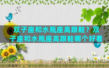 双子座和水瓶座高跟鞋？双子座和水瓶座高跟鞋哪个好看