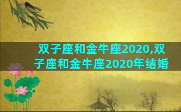 双子座和金牛座2020,双子座和金牛座2020年结婚
