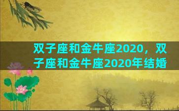 双子座和金牛座2020，双子座和金牛座2020年结婚