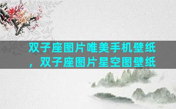 双子座图片唯美手机壁纸，双子座图片星空图壁纸