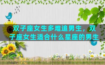 双子座女生多难追男生，双子座女生适合什么星座的男生
