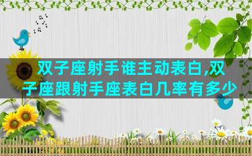 双子座射手谁主动表白,双子座跟射手座表白几率有多少