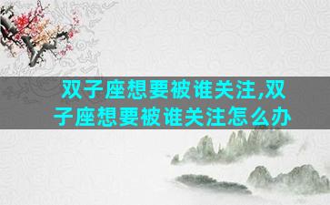 双子座想要被谁关注,双子座想要被谁关注怎么办