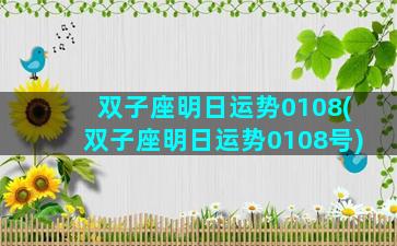 双子座明日运势0108(双子座明日运势0108号)