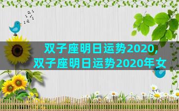 双子座明日运势2020,双子座明日运势2020年女