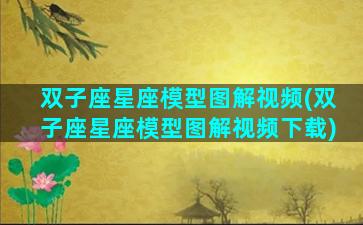双子座星座模型图解视频(双子座星座模型图解视频下载)