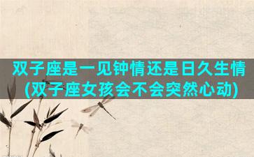 双子座是一见钟情还是日久生情(双子座女孩会不会突然心动)