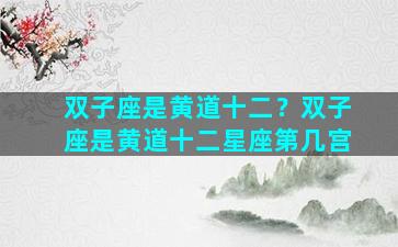 双子座是黄道十二？双子座是黄道十二星座第几宫