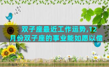 双子座最近工作运势,12月份双子座的事业能如愿以偿