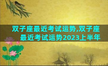 双子座最近考试运势,双子座最近考试运势2023上半年