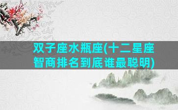 双子座水瓶座(十二星座智商排名到底谁最聪明)