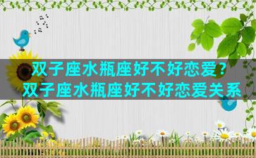 双子座水瓶座好不好恋爱？双子座水瓶座好不好恋爱关系