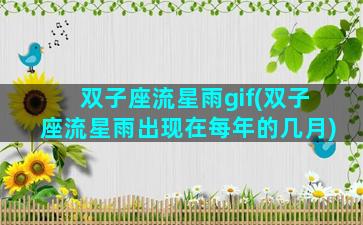 双子座流星雨gif(双子座流星雨出现在每年的几月)