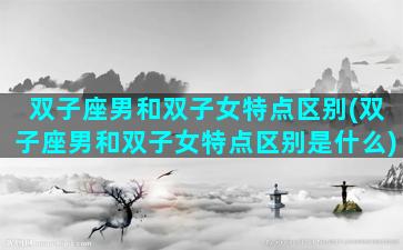 双子座男和双子女特点区别(双子座男和双子女特点区别是什么)