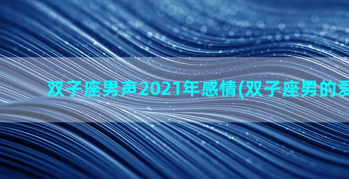 双子座男声2021年感情(双子座男的爱情运势)