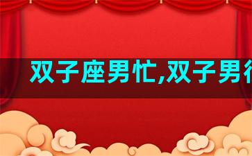 双子座男忙,双子男很忙
