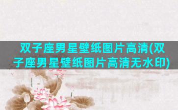 双子座男星壁纸图片高清(双子座男星壁纸图片高清无水印)