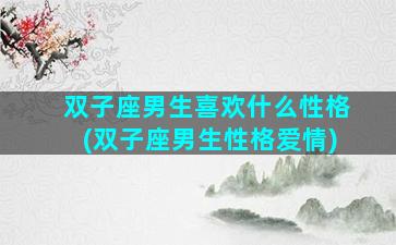 双子座男生喜欢什么性格(双子座男生性格爱情)