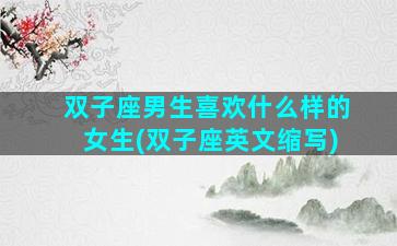双子座男生喜欢什么样的女生(双子座英文缩写)