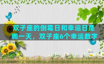 双子座的倒霉日和幸运日是哪一天，双子座6个幸运数字