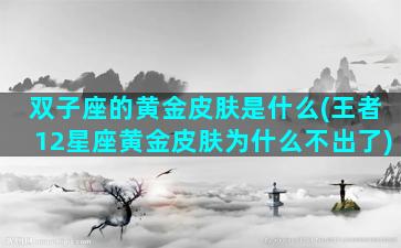 双子座的黄金皮肤是什么(王者12星座黄金皮肤为什么不出了)