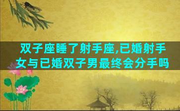 双子座睡了射手座,已婚射手女与已婚双子男最终会分手吗