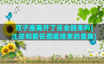 双子座离开了还会回来吗(注定和前任彻底结束的星座)