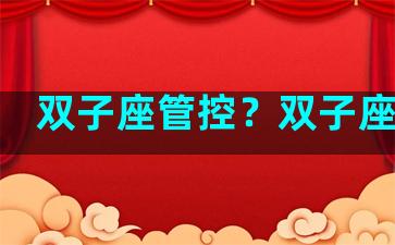 双子座管控？双子座严肃