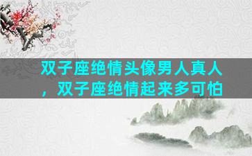 双子座绝情头像男人真人，双子座绝情起来多可怕