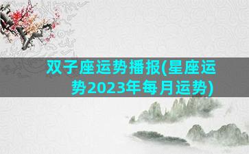 双子座运势播报(星座运势2023年每月运势)