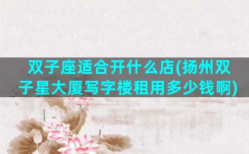 双子座适合开什么店(扬州双子星大厦写字楼租用多少钱啊)