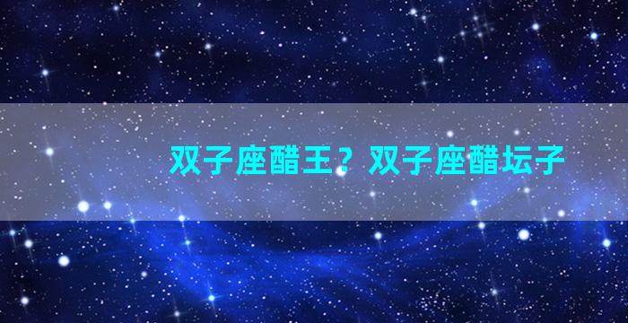 双子座醋王？双子座醋坛子