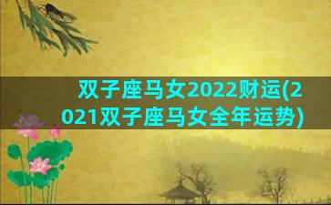 双子座马女2022财运(2021双子座马女全年运势)