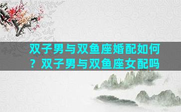 双子男与双鱼座婚配如何？双子男与双鱼座女配吗