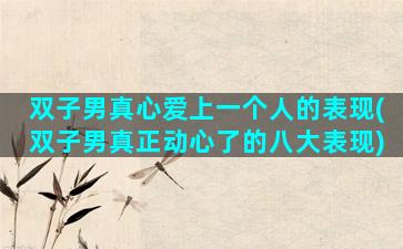 双子男真心爱上一个人的表现(双子男真正动心了的八大表现)