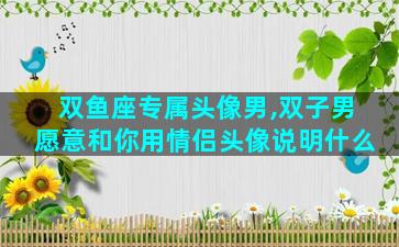 双鱼座专属头像男,双子男愿意和你用情侣头像说明什么