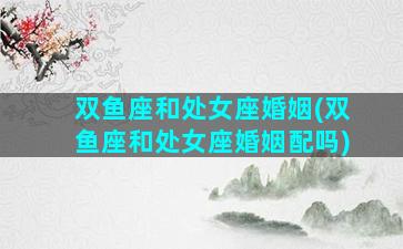 双鱼座和处女座婚姻(双鱼座和处女座婚姻配吗)