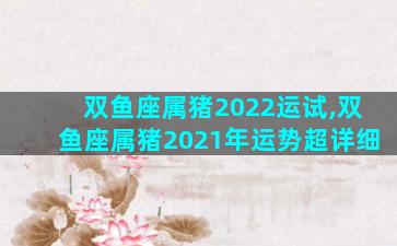 双鱼座属猪2022运试,双鱼座属猪2021年运势超详细