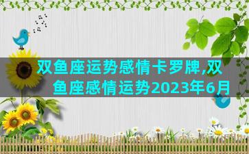 双鱼座运势感情卡罗牌,双鱼座感情运势2023年6月