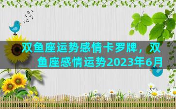 双鱼座运势感情卡罗牌，双鱼座感情运势2023年6月